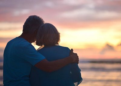 Couple watching sunset